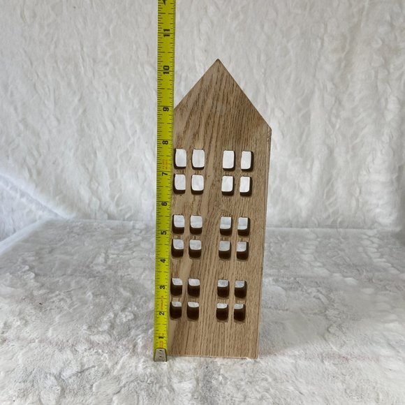 Folk Art Country Farmhouse wood cutout House shelf sitter - Picture 5 of 6